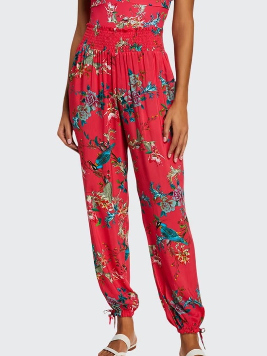 Johnny Was Pants - Johnny Was Malakye Floral Smocked Jogger Floral Tropical Print